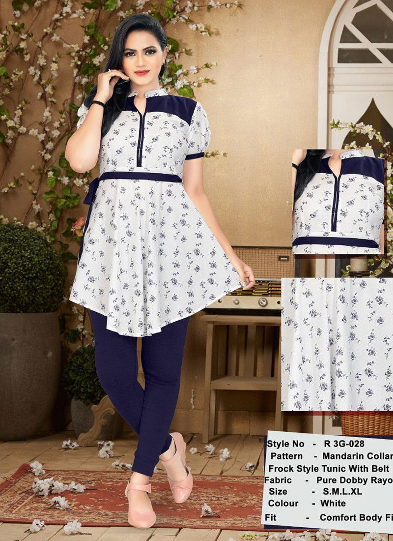 R3G TUNICS VOL-3 Fancy Stylish Party Wear Rayon Printed Kurti Collection